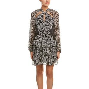 BCBG Kamiya Cutout Ocelot Print Dress